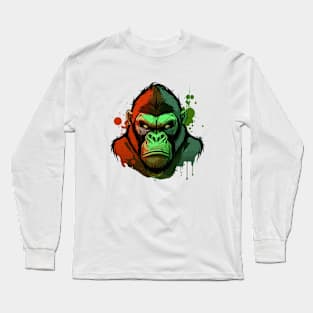 Graffiti Paint Gorilla Ape Creative Long Sleeve T-Shirt